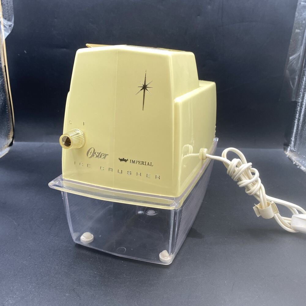 VTG Oster Imperial Ice Crusher Model 552 MCM Atomic Retro Yellow Works Great!!!!